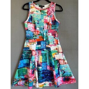 Karen Kane Dress Women Small Multicolor Colorful Crew Neck  Sleeveless Casual
